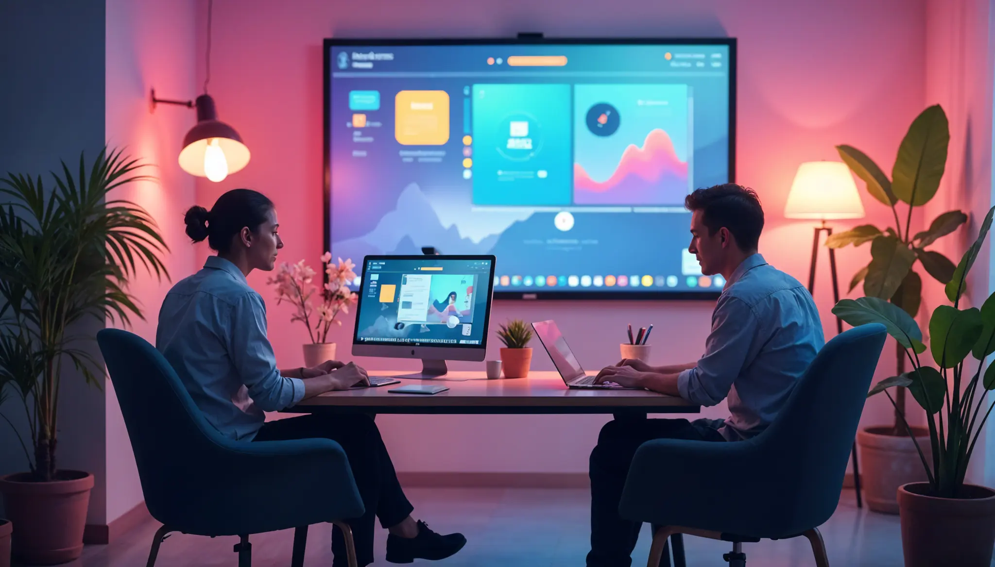 ITheit working on Ecommerce website design and development for desktop and mobile with shopping icons and secure payment features