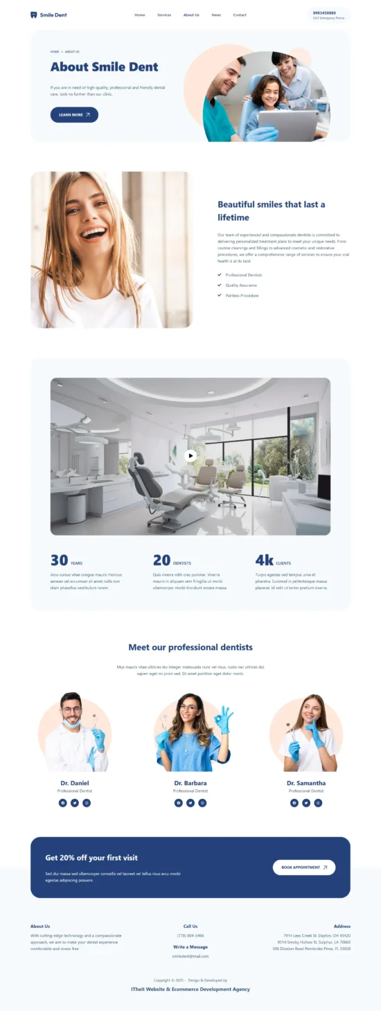 Ready to Launch Website for Dental Clinics & Doctors – Customizable, SEO-Friendly & Hosted (1-Year)