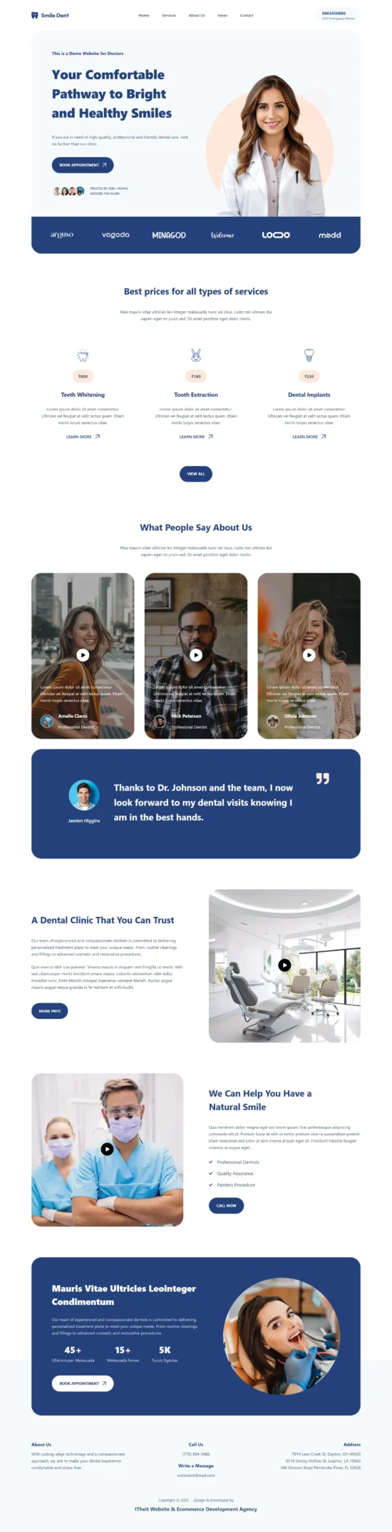 Ready to Launch Website for Dental Clinics & Doctors – Customizable, SEO-Friendly & Hosted (1-Year)