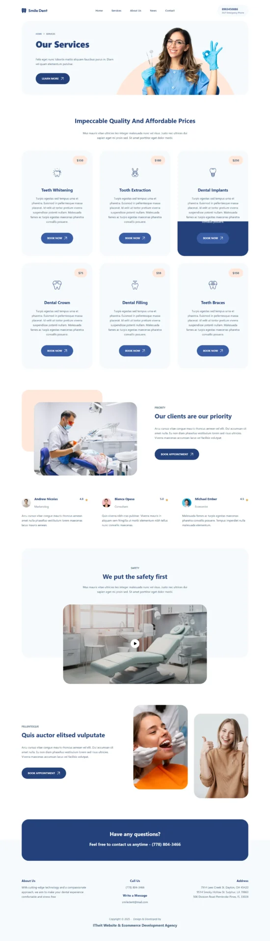 Ready to Launch Website for Dental Clinics & Doctors – Customizable, SEO-Friendly & Hosted (1-Year)