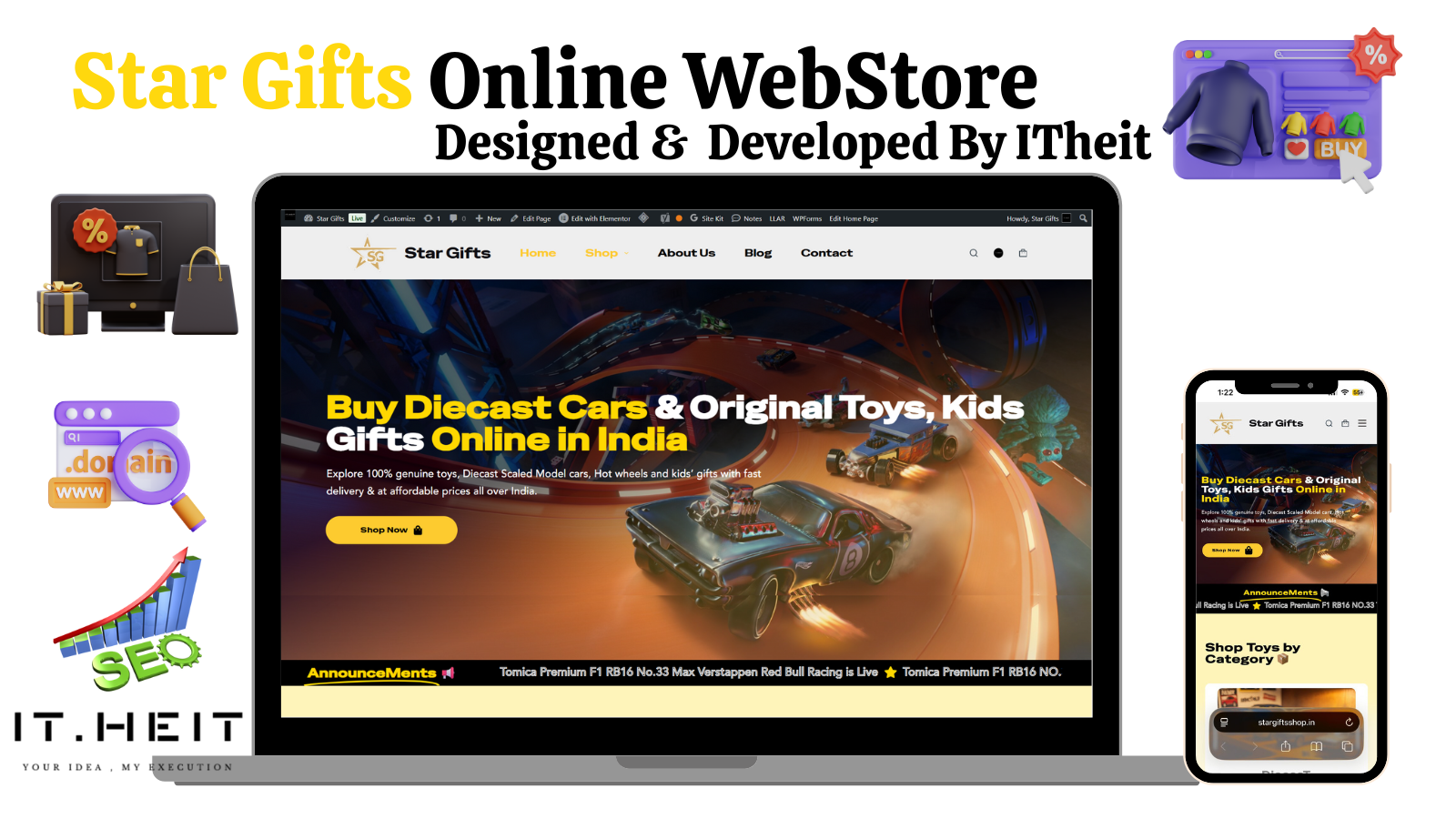 Case Study Ecommerce Website Development for Star Gifts Online Toy & Diecast Car Store