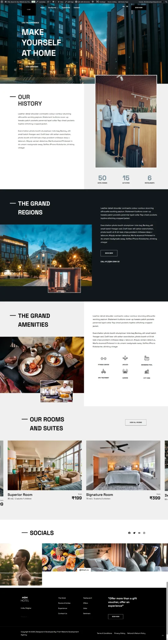villa resort website demo full video mobile view itheit home page Buy Website For Villa, Resort & Stay – Direct Booking Enquiries