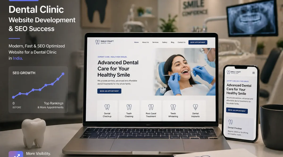 Dental clinic website case study designed by ITheit showing modern dental website and clinic setup